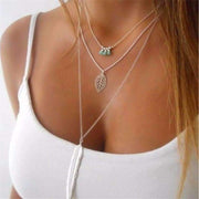 Turquoise Feather Layered Necklace